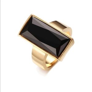 Crystal Cubic Zirconia Gold Ring